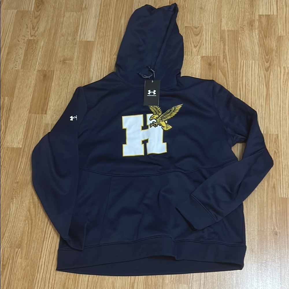 Under Armour Dark Blue Hoodie with H and Eagle Design